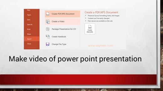 How to make video of power point presentation