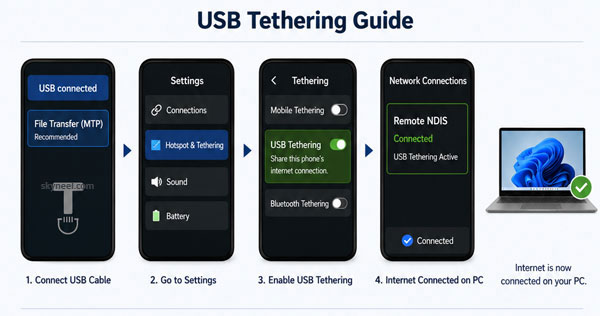USB Tethering Guide – Android to PC Internet (Fastest)