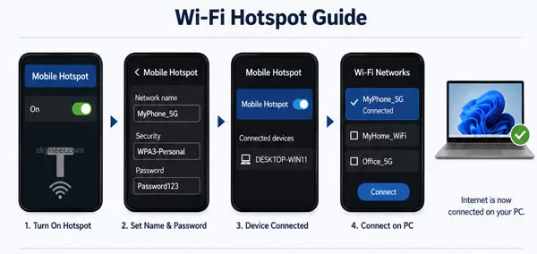 Wi‑Fi Hotspot Setup – Share Mobile Internet (Wireless)