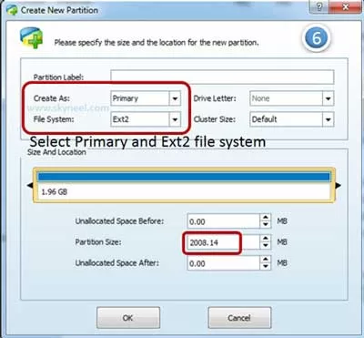 Process to create Ext2 partition Process to create Ext2 partition