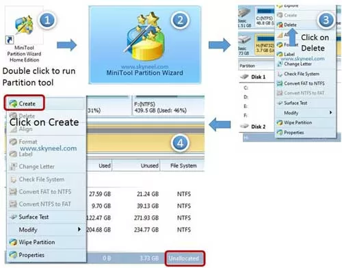Processor of create partition of your SD card by Partition Tool Processor of create partition of your SD card by Partition Tool