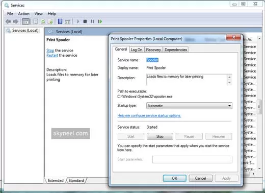 Solution of Printer spooler service problem in Windows xp, 7, 8 and 10