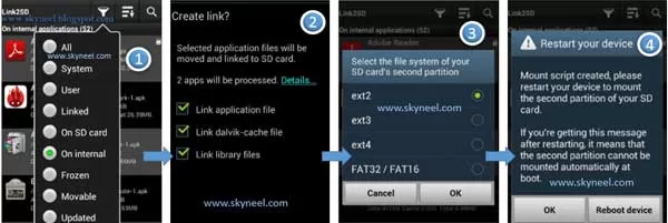 Configure Link2SD app and use ext2 partion Configure Link2SD app and use ext2 partion