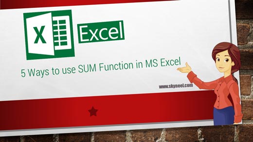 5 Ways to use SUM Function in MS Excel