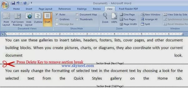 Section Breaks in Ms Word Remove-Section-Break-in-Ms-Word
