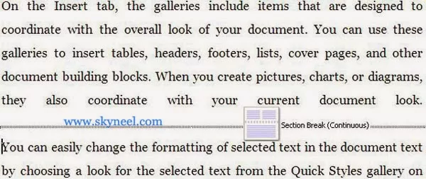 Section Breaks in Ms Word Continuous-Section-Break-in-Ms-Word