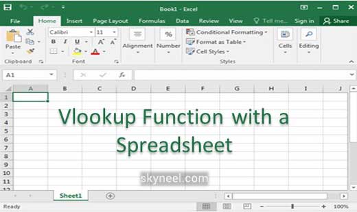 Vlookup Function with a Spreadsheet - MS Excel