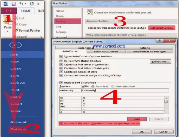 How to enable Auto Correct option in Word How to enable Auto Correct option in Word