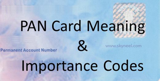 PAN Card Meaning and Importance Codes
