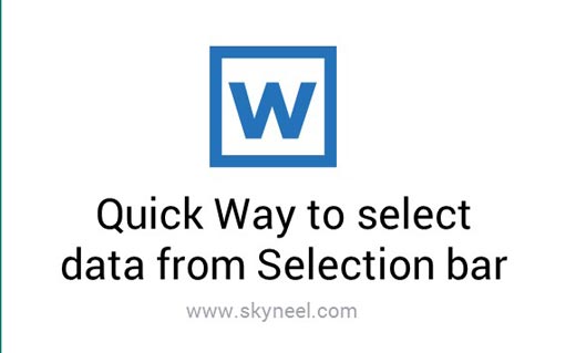 Quick Way to select data from Selection bar