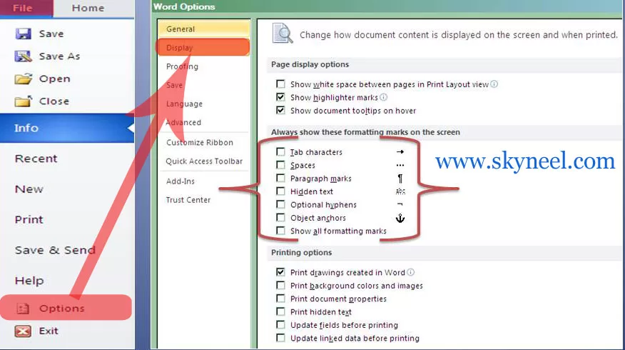 Show or hide non printing characters in MS Word 2010 show-or-hide-non-printing-characters-in-MS-Word-2010