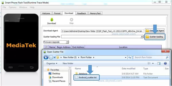 Load Scatter file by Scatter loading option for Micromax E313 Canvas Express 2