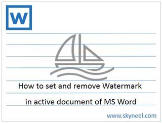 How to set Watermark on single page in MS Word