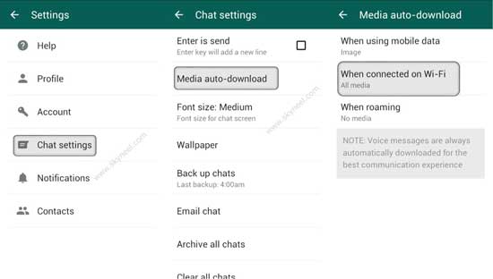 stop auto download and save photos, videos on WhatsApp