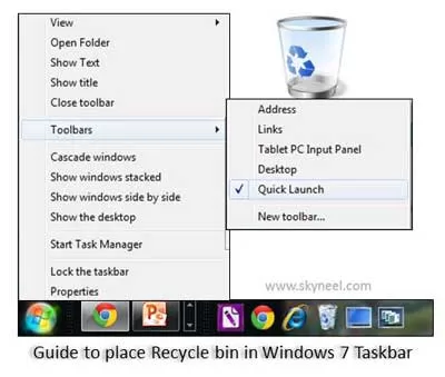 Guide to place Recycle bin in Windows 7 Taskbar guide-to-place-recycle-bin-in-windows-7-taskbar