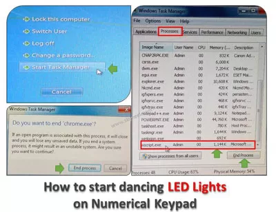 How to start dancing LED Lights on Numerical Keypad How to start dancing LED Lights on Numerical Keypad