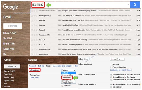 How to find all unread emails in Gmail account