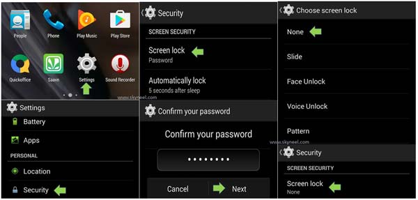 How to Disable the Screen Lock feature in Android phone