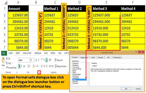 How to convert or change number to text format in Excel