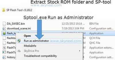 Run SP tool as Administrator for Micromax E484 Canvas 6 Pro