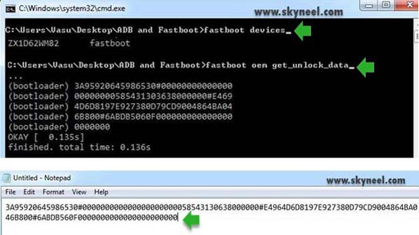 Get unlock data code by fastboot