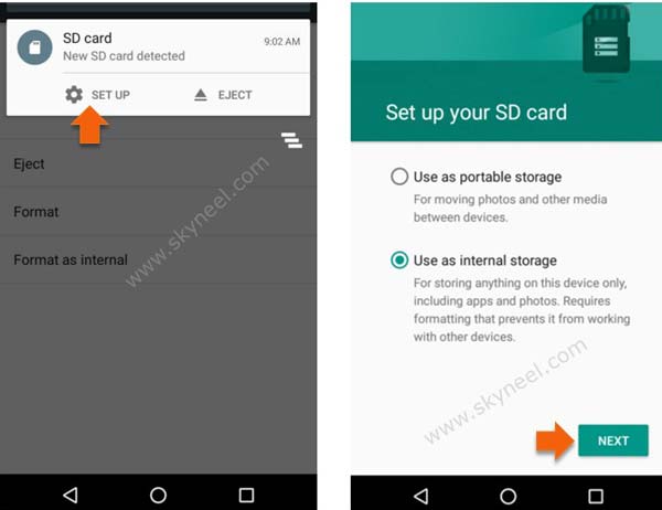 Setup SD Card as Internal Storage on Android