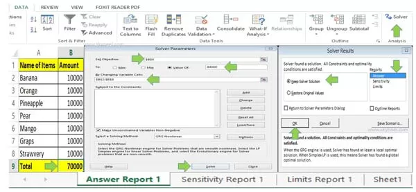 Solver command in Microsoft Excel Solver command in Microsoft Excel