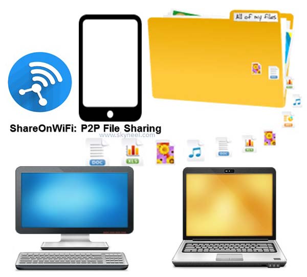 Transfer large files between two Android phone by ShareOnWiFi