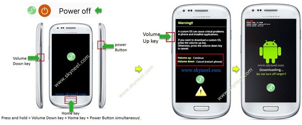 Power off Samsung Galaxy S8 SM G950U and enter downloading mode