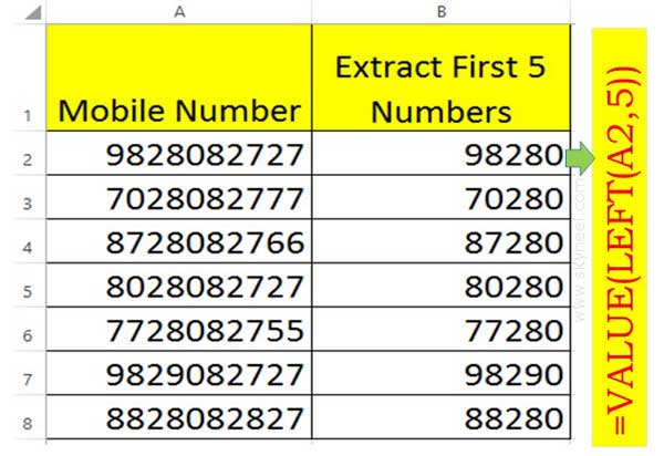 How to Extract few Numbers using Excel Functions