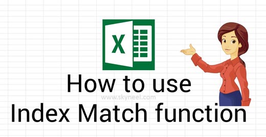 How to use Index Match function in Excel