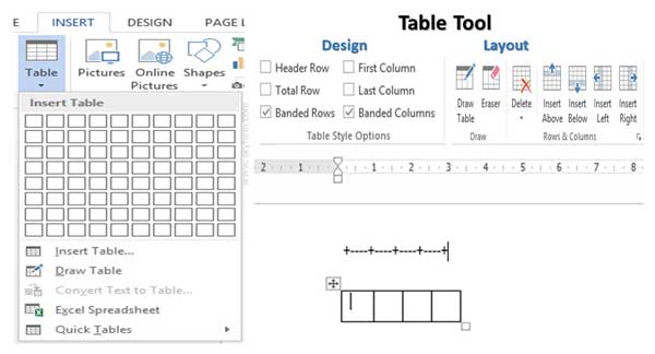 Quick Methods to Insert a Table in Microsoft Word Active Document