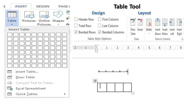 Quick Methods to Insert a Table in Microsoft Word Active Document Quick Methods to Insert a Table in Microsoft Word Active Document