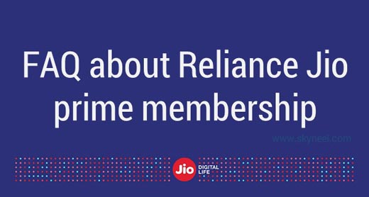 FAQ about Jio prime membership