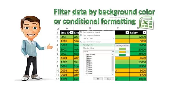 Filter data by background color or conditional formatting Filter data by background color or conditional formatting