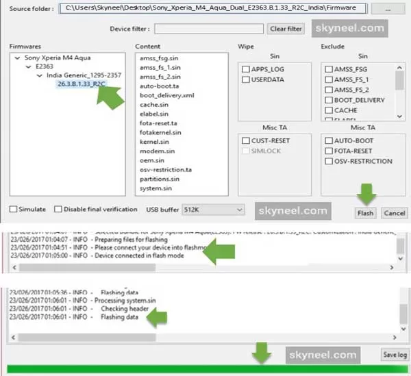 Stock Rom flasing process by Sony Flashing Tool