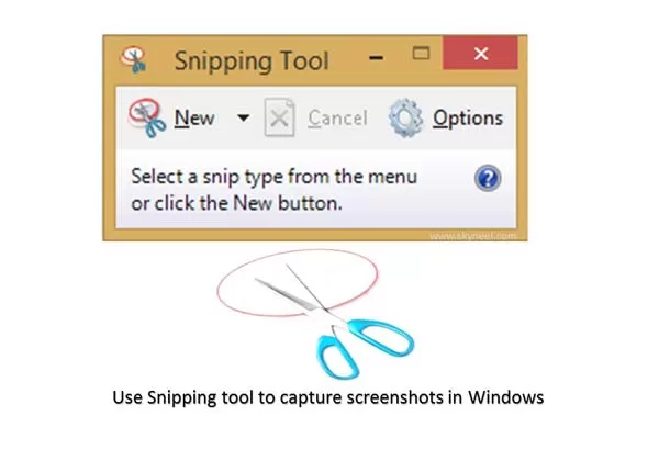 Use Snipping tool to capture screenshots in Windows Use Snipping tool to capture screenshots in Windows