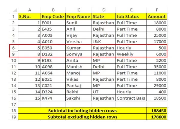 How to use Excel Subtotal Function