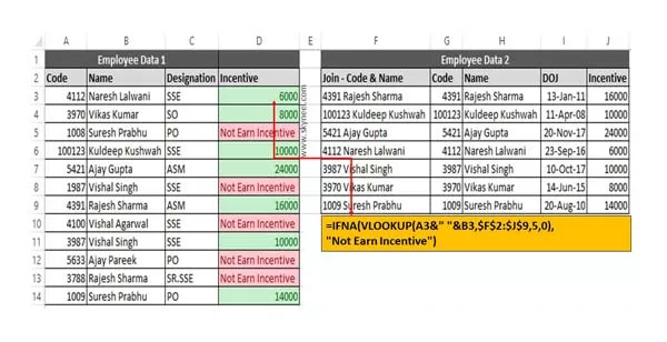 How to use IFNA with VLookup function