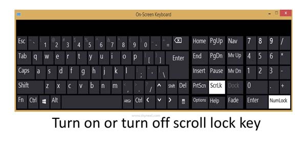 How to turn on or turn off scroll lock key