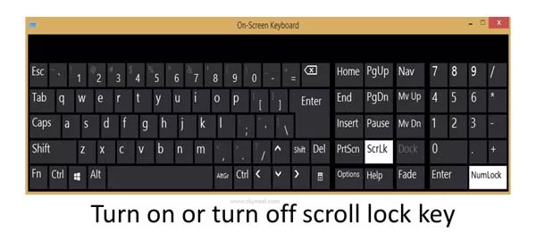 How to turn on or turn off scroll lock key How to turn on or turn off scroll lock key