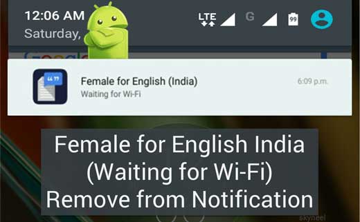 Female for English India (Waiting for WiFi) Remove from Notification