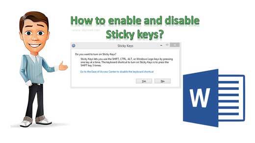 How to enable and disable Sticky keys