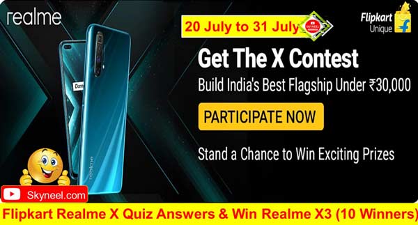 Flipkart Realme X Quiz Answers