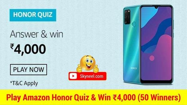 Amazon Honor 9A Quiz Answers