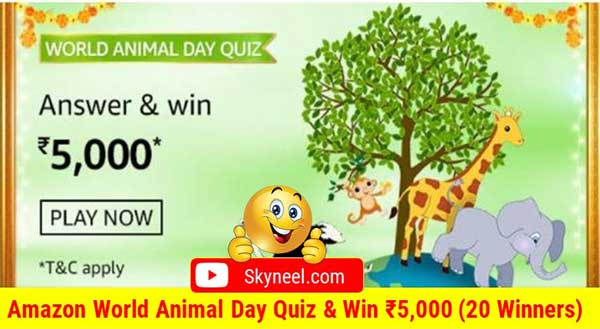 Amazon World Animal Day Quiz Answers