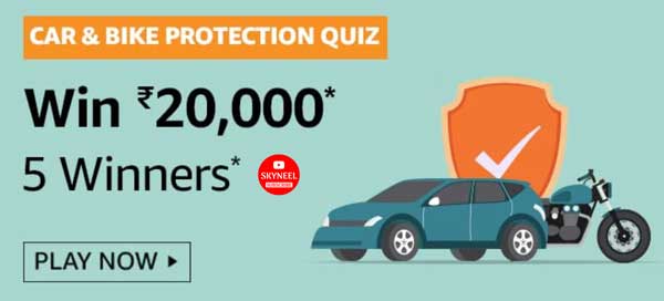 Amazon Car & Bike Protection Quiz Answers – Win Rs. 20,000 (5 Winners)