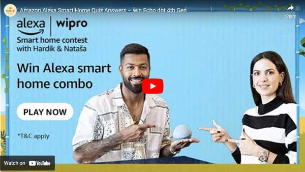Amazon Alexa Smart Home Quiz Answers – win Echo dot 4th Gen
