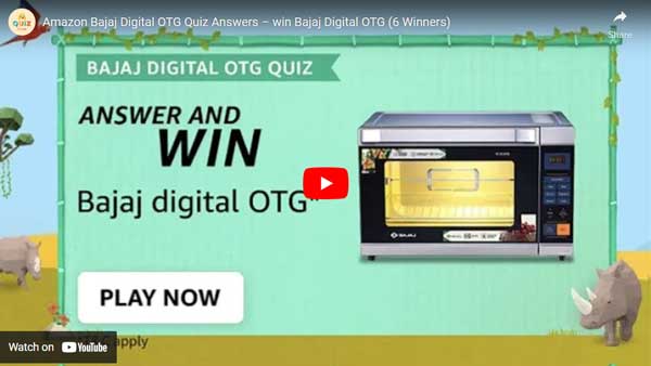 Amazon Bajaj Digital OTG Quiz Answers – win Bajaj Digital OTG (6 Winners)