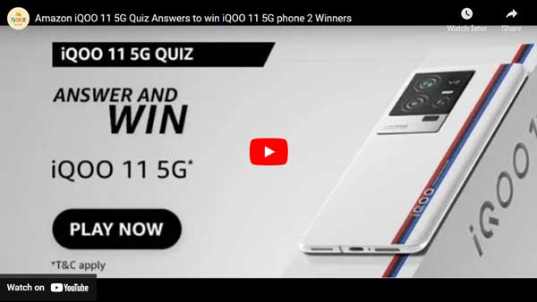 Amazon iQOO 11 5G Quiz Answers to win iQOO 11 5G phone (2 Winners)